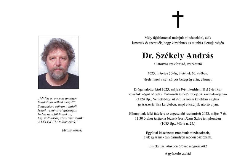 Dr. Székely András temetése